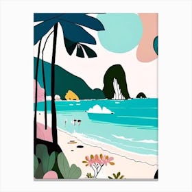 Ko Phi Phi Thailand Muted Pastel Tropical Destination Canvas Print
