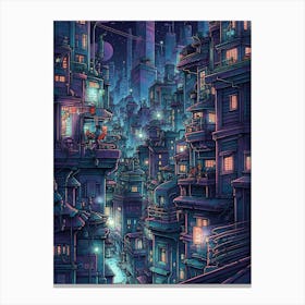 City At Night 24 Canvas Print