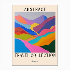 Abstract Travel Collection Poster Kyrgyzstan 10 Canvas Print