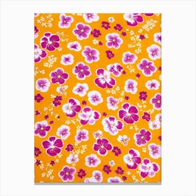 Pansy Floral Print Warm Tones 1 Flower Canvas Print