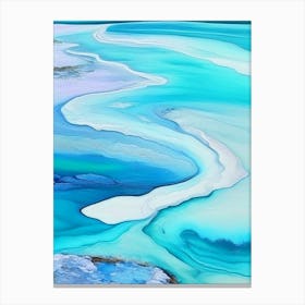 Tidal Pools Waterscape Marble Acrylic Painting 1 Canvas Print