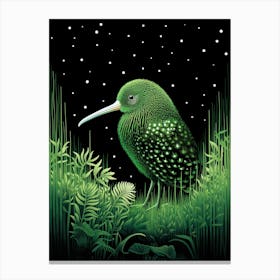 Ohara Koson Inspired Bird Painting Kiwi 1 Canvas Print