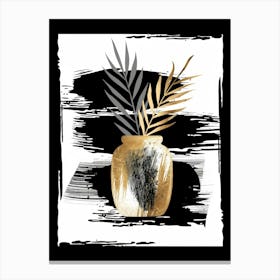 Gold And Black Painting 3 Canvas Print