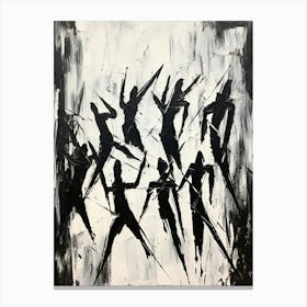 Dance Abstract Black And White 3 Canvas Print