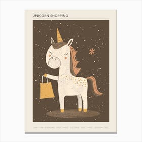 Unicorn Shopping Muted Pastels 2 Poster Canvas Print