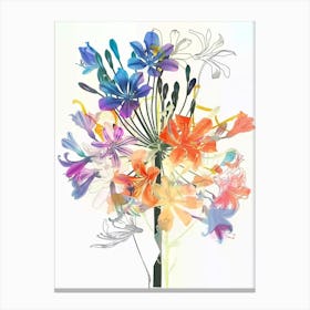 Agapanthus Collage Flower Bouquet Canvas Print