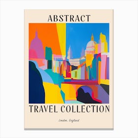 Abstract Travel Collection Poster London England 5 Canvas Print