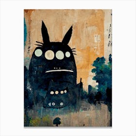 Totoro Basquiat Style 2 Canvas Print