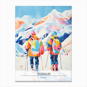 Gudauri   Georgia, Ski Resort Poster Illustration 2 Canvas Print