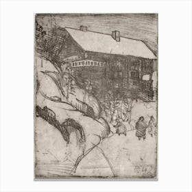 Halosenniemi In Winter (1909), Pekka Halonen Canvas Print