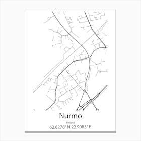 Nurmo,Finland Minimalist Map Canvas Print