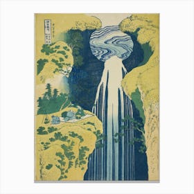The Waterfall Of Amida Behind The Kiso Road, Katsushika Hokusai Canvas Print
