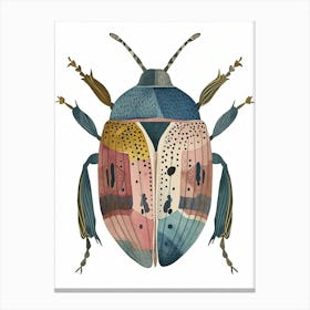 Colourful Insect Illustration June Bug 15 Canvas Print
