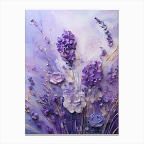 Purple Flowers Painting Canvas Print