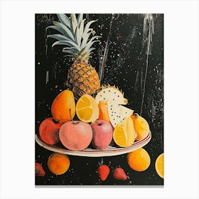 Pineapple Abstract Fruit Art Deco Canvas Print