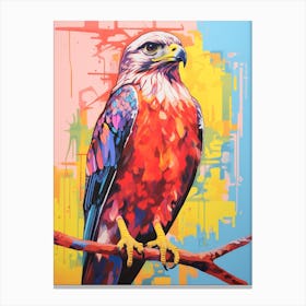 Colourful Bird Painting Red Tailed Hawk 2 Canvas Print