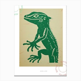 Forest Green Skinks Lizard Bold Block Colour 4 Poster Canvas Print