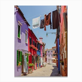 Laundry In Colorful Street, Italy Canvas Print