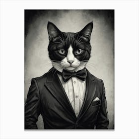 Tuxedo Cat Canvas Print
