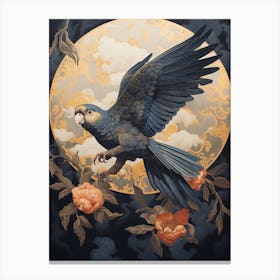 Parrot 1 Gold Detail Painting Canvas Print