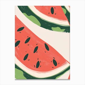 Watermelon Close Up Illustration 2 Canvas Print