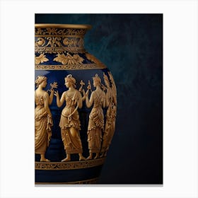 Vase With A Group Of Women Canvas Print