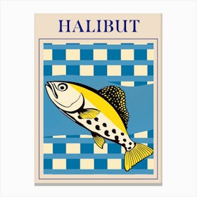 Halibut Seafood Poster Canvas Print