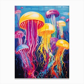 Jelly Fish Pop Art 3 Canvas Print