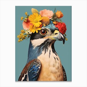 Bird With A Flower Crown Eurasian Sparrowhawk 1 Canvas Print