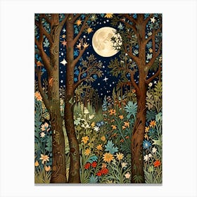 William Morris Moonlight In The Forest 150 Canvas Print