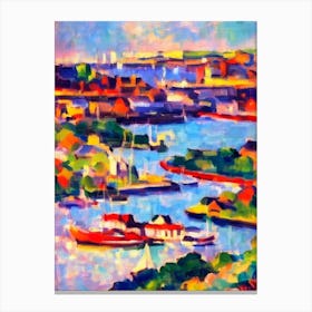 Port Of Dublin Ireland Brushwork Painting harbour Canvas Print