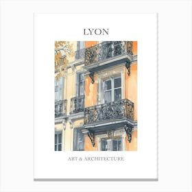 Lyon Travel And Architecture Poster 3 Canvas Print
