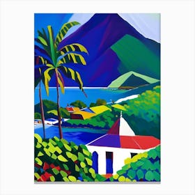 Saint Kitts And Nevis Colourful Painting Tropical Destination Canvas Print