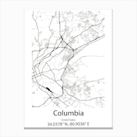 Columbia Heights,United States Minimalist Map 1 Canvas Print