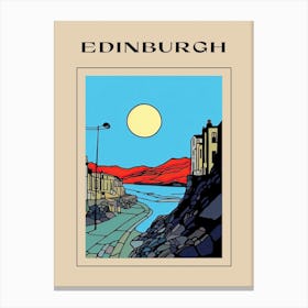 Minimal Design Style Of Edinburgh, Scotland 1 Poster Canvas Print