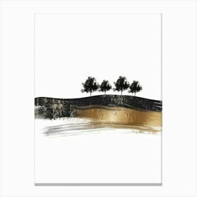 Three Trees On A Hill Canvas Print