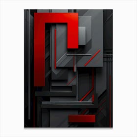 Abstract Art red black Canvas Print
