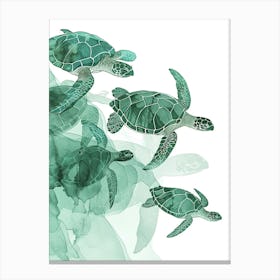 Sea Turtle Turquoise Illustration 2 Canvas Print