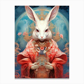 Rabbit In A Robe Canvas Print