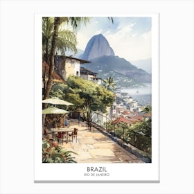 Rio De Janeiro, Brazil 6 Watercolor Travel Poster Canvas Print