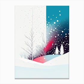 Snowfall, Snowflakes, Minimal Line Drawing 1 Canvas Print
