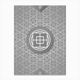 Geometric Glyph Sigil with Hex Array Pattern in Gray n.0058 Canvas Print