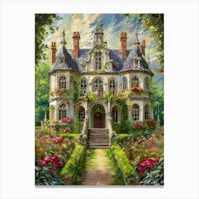 A Victorian Mansion Amidst A Gothic Garden Canvas Print