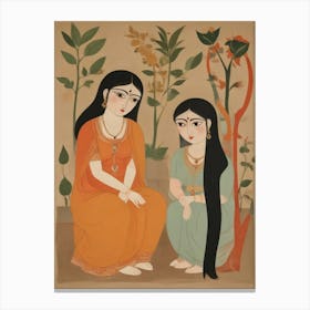 Two Indian Women Canvas Print