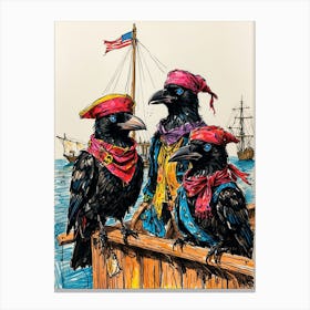 Pirate Crows Canvas Print