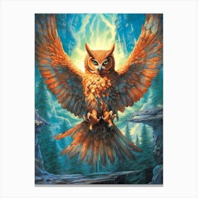 Owl In Flight Canvas Print