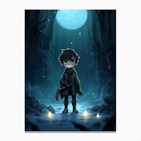 Boy In The Woods Canvas Print