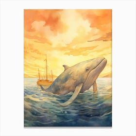 Ginkgo Toothed Beaked Whale At Sunrise Canvas Print