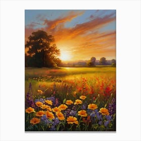 Sunset In The Meadow 35 Canvas Print