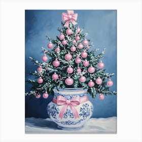 Pink Christmas Tree 2 Canvas Print